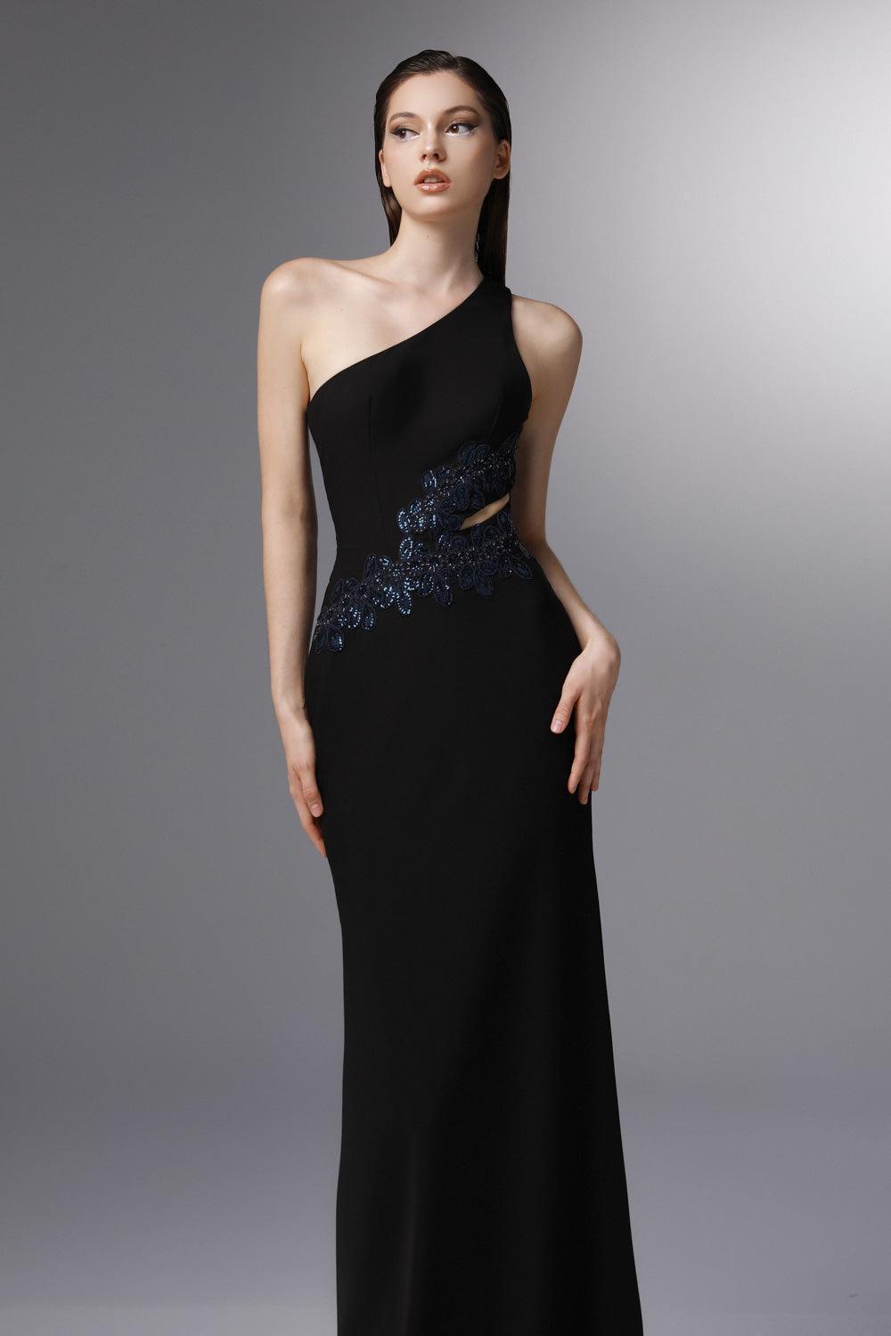 Orinoco Sheath One Shoulder Wool Cotton Floor Length Dress - MEAN BLVD