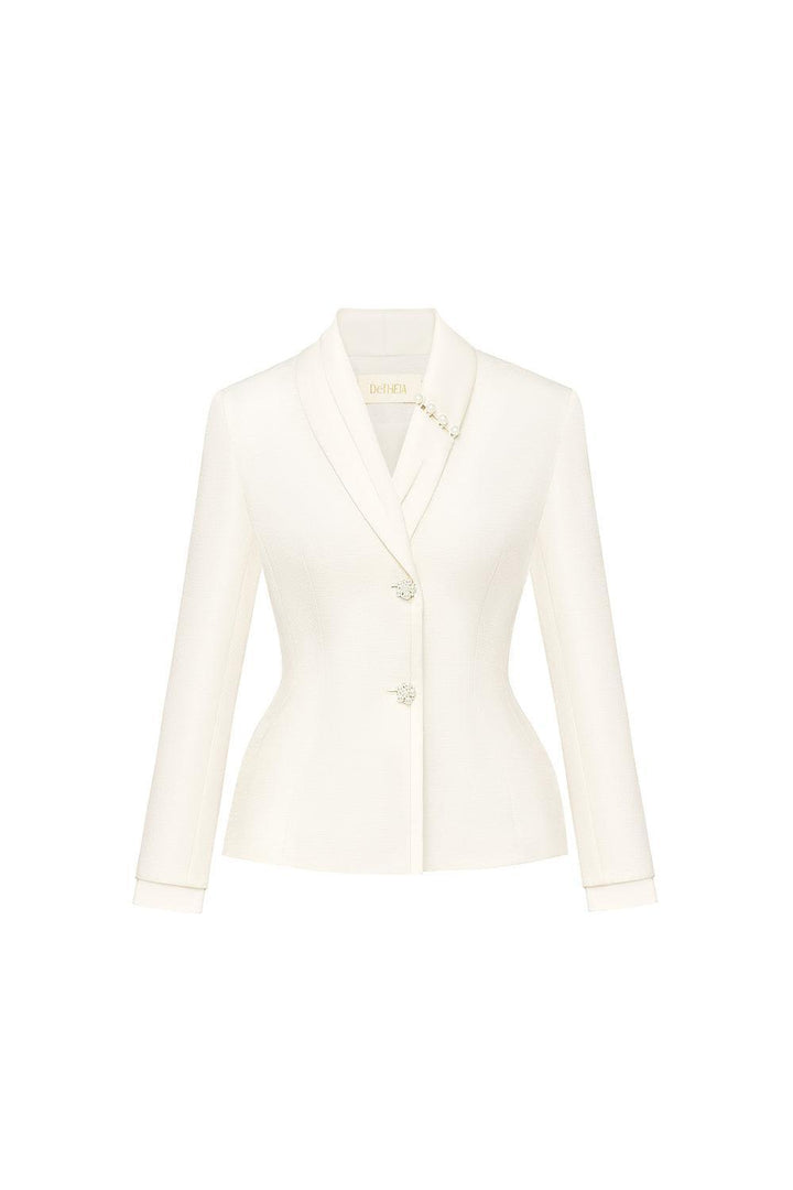 Orsola Peplum Shawl Lapel Taffeta Blazer - MEAN BLVD