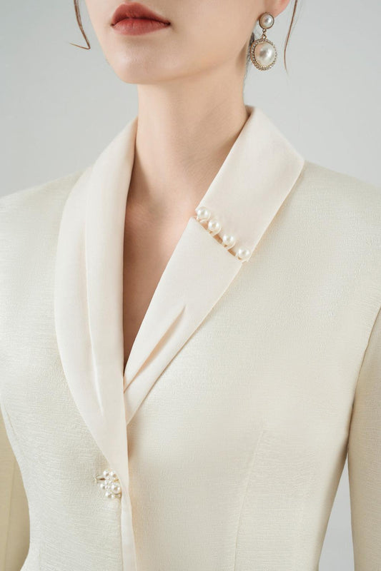 Orsola Peplum Shawl Lapel Taffeta Blazer - MEAN BLVD