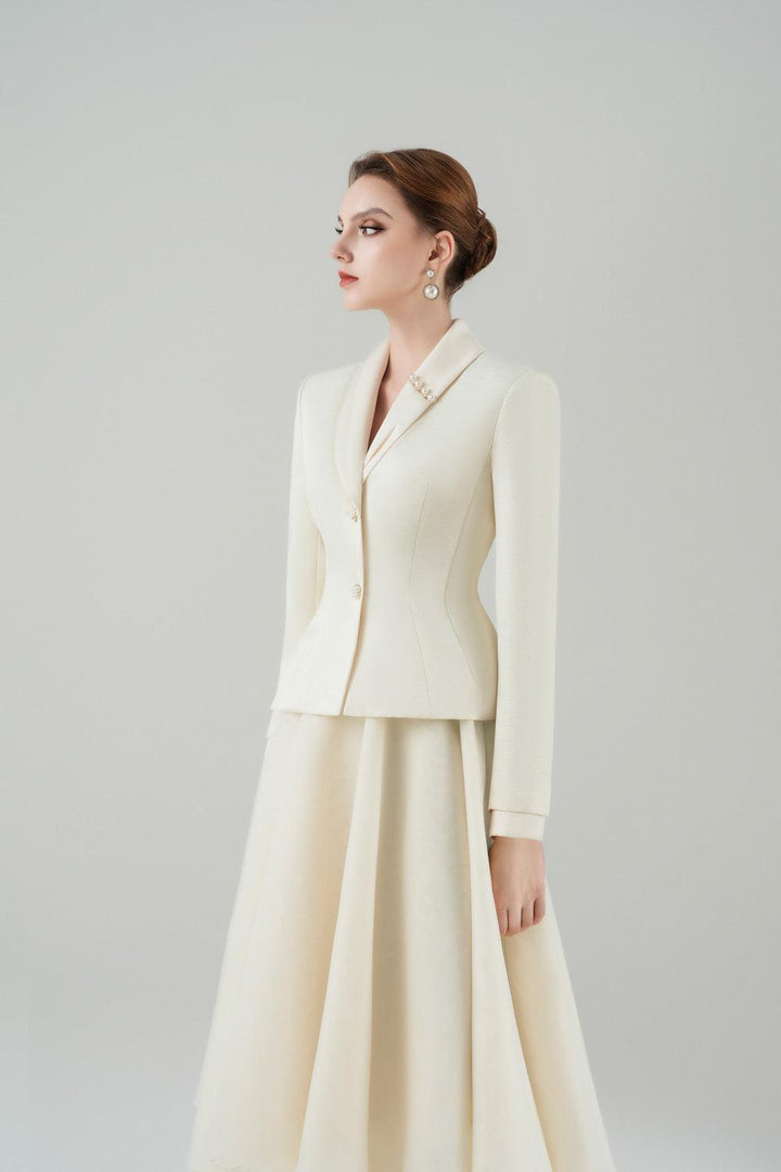 Orsola Peplum Shawl Lapel Taffeta Blazer - MEAN BLVD