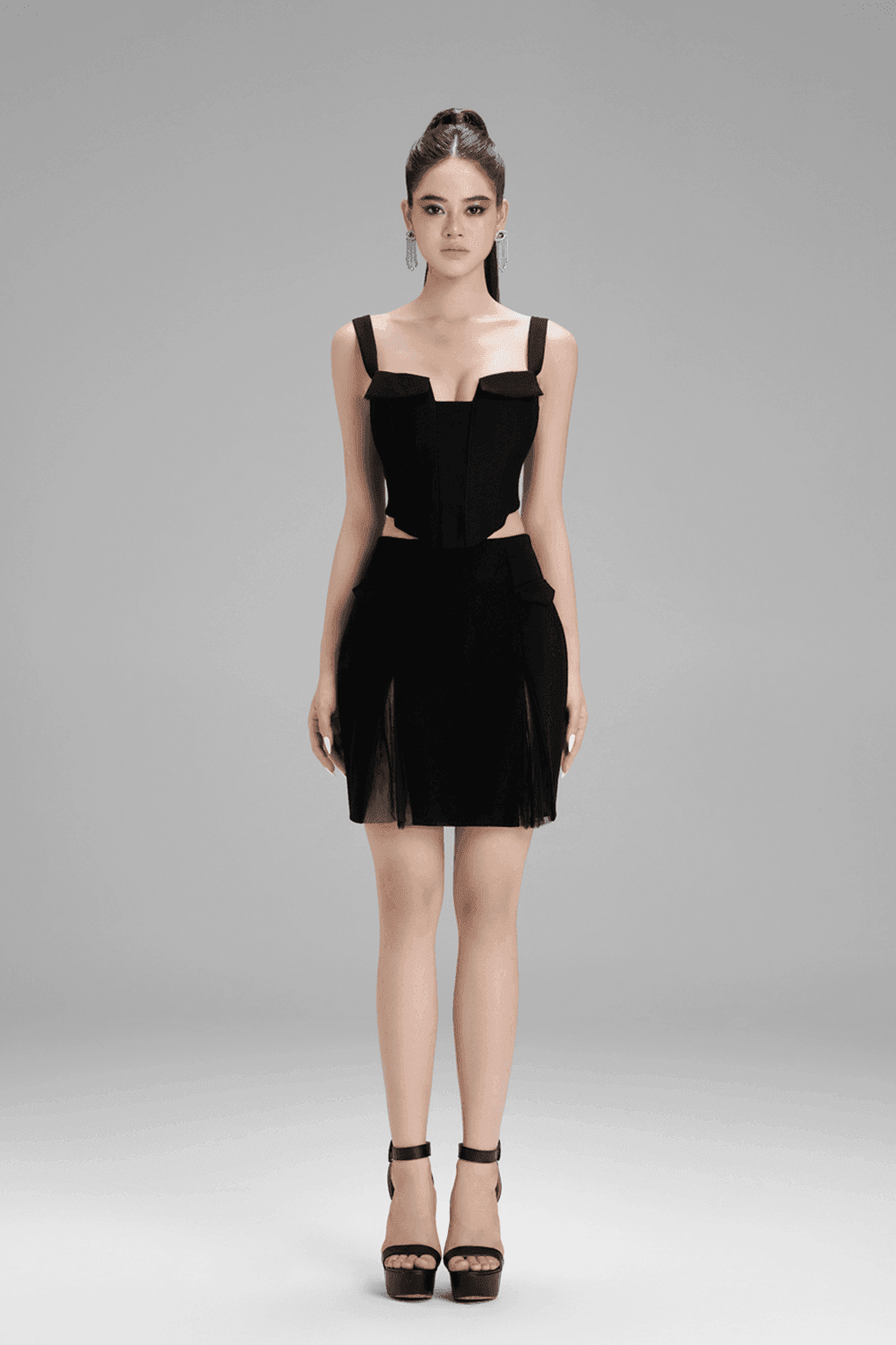 Paisley Cropped Corset Polycotton Top - MEAN BLVD