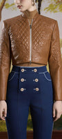 Pamela Cropped Long Sleeved Faux Leather Jacket - MEAN BLVD