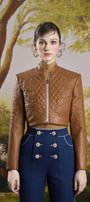 Pamela Cropped Long Sleeved Faux Leather Jacket - MEAN BLVD