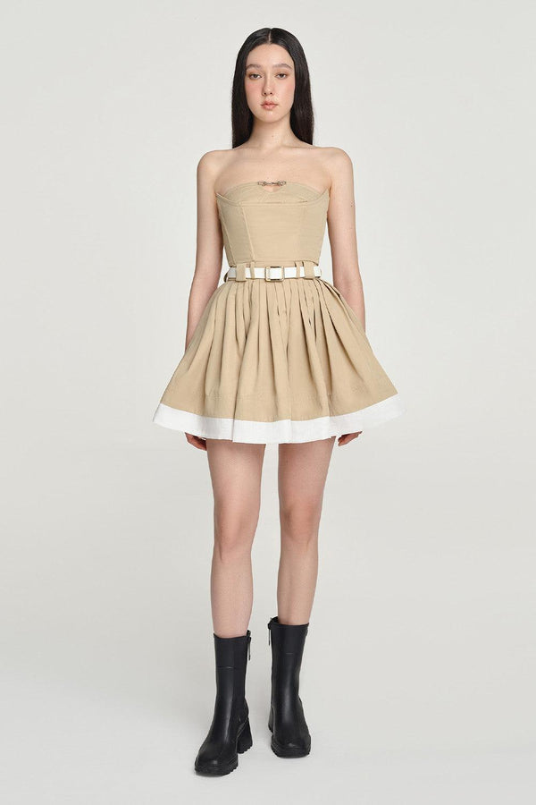 Pandora Khaki Mini Dress - MEAN BLVD