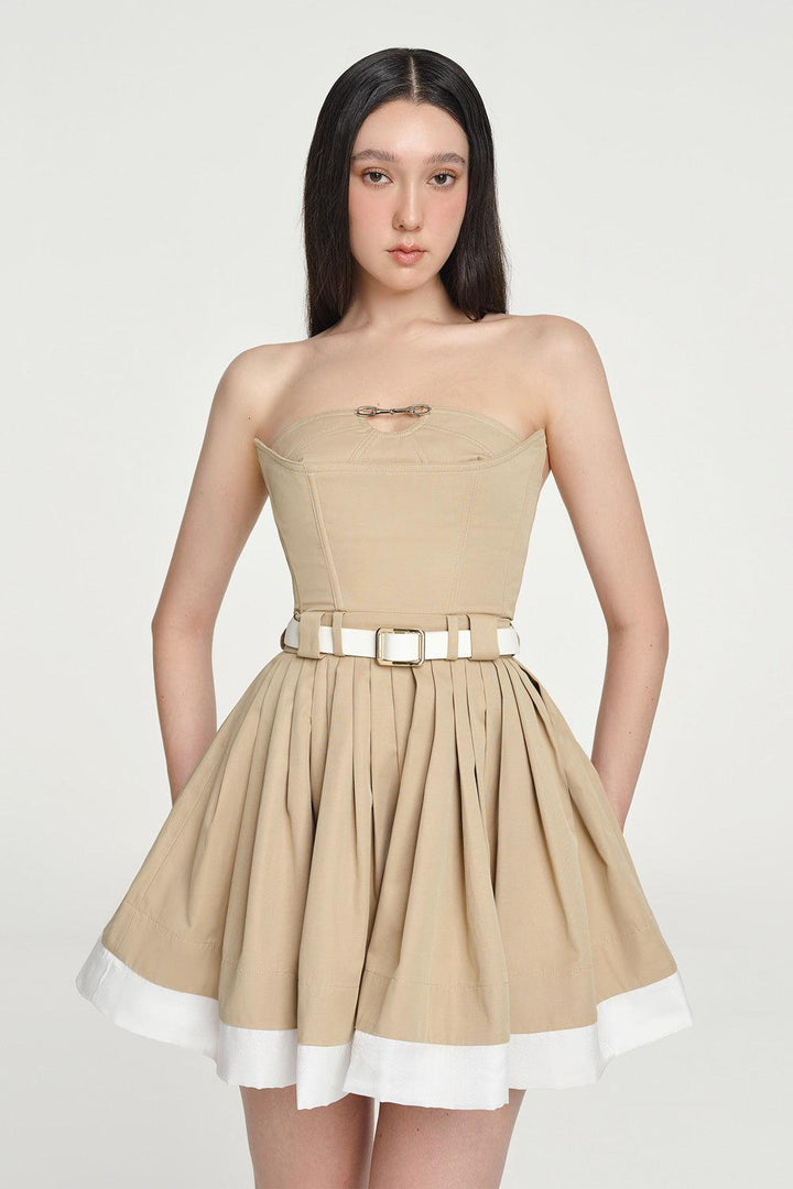 Pandora Khaki Mini Dress - MEAN BLVD