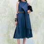 Pansy A-line Front Slit Linen Midi Skirt - MEAN BLVD