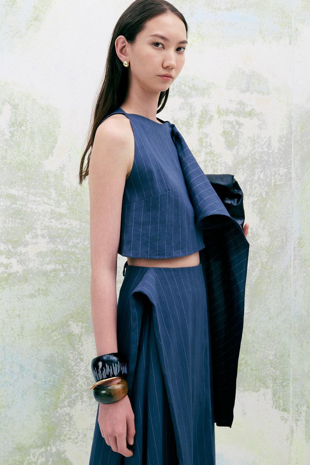 Pansy Cropped Sleeveless Linen Top - MEAN BLVD