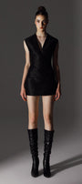 Paragon A-line Plunge Neck Brocade Mini Dress - MEAN BLVD