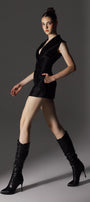 Paragon A-line Plunge Neck Brocade Mini Dress - MEAN BLVD