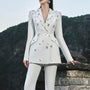 Pathfind Structured V-Neck Velvet Blazer - MEAN BLVD