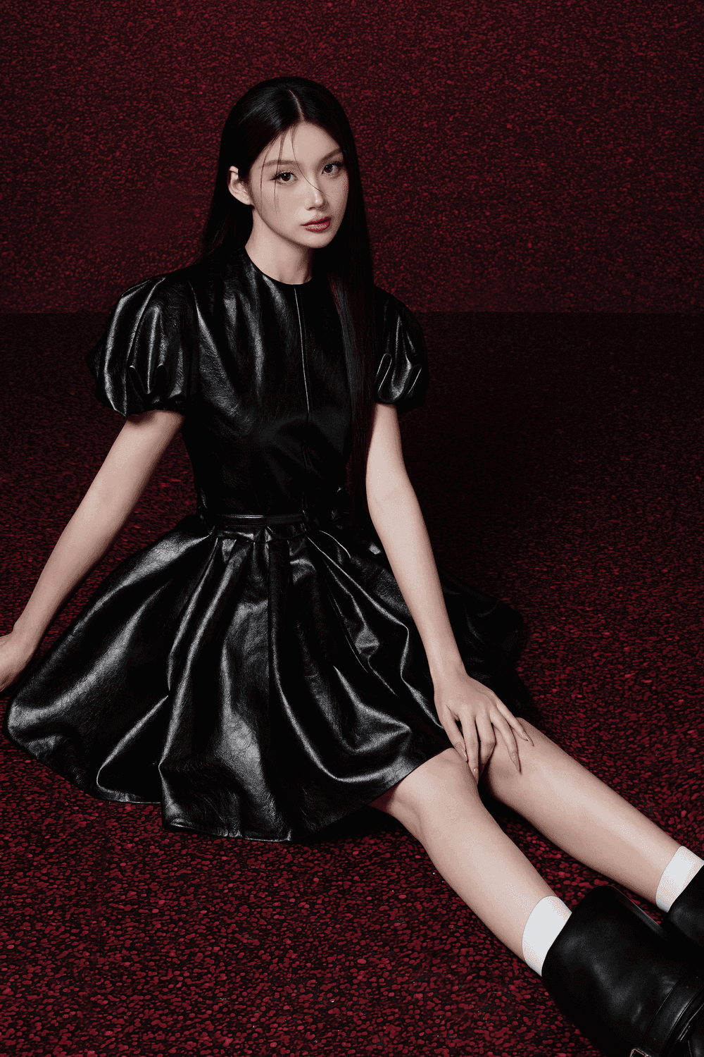 Patrick A-line Round Neck Leather Mini Dress - MEAN BLVD