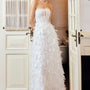 Patsy Strapless Flower Applique Organza Floor Length Dress - MEAN BLVD