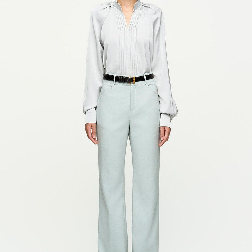 Paula Straight Pleated Satin Shirt - MEAN BLVD