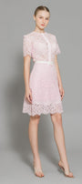 Paulina A-line Round Neck Lace Above The Knee Dress - MEAN BLVD