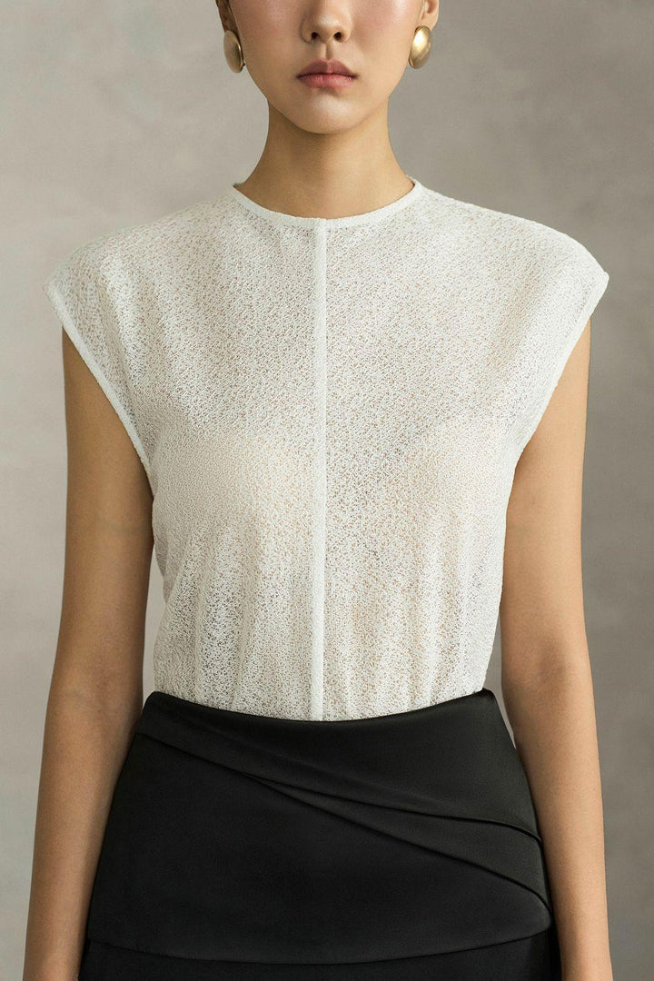 Pearl Straight Cap Sleeved Lace Top - MEAN BLVD