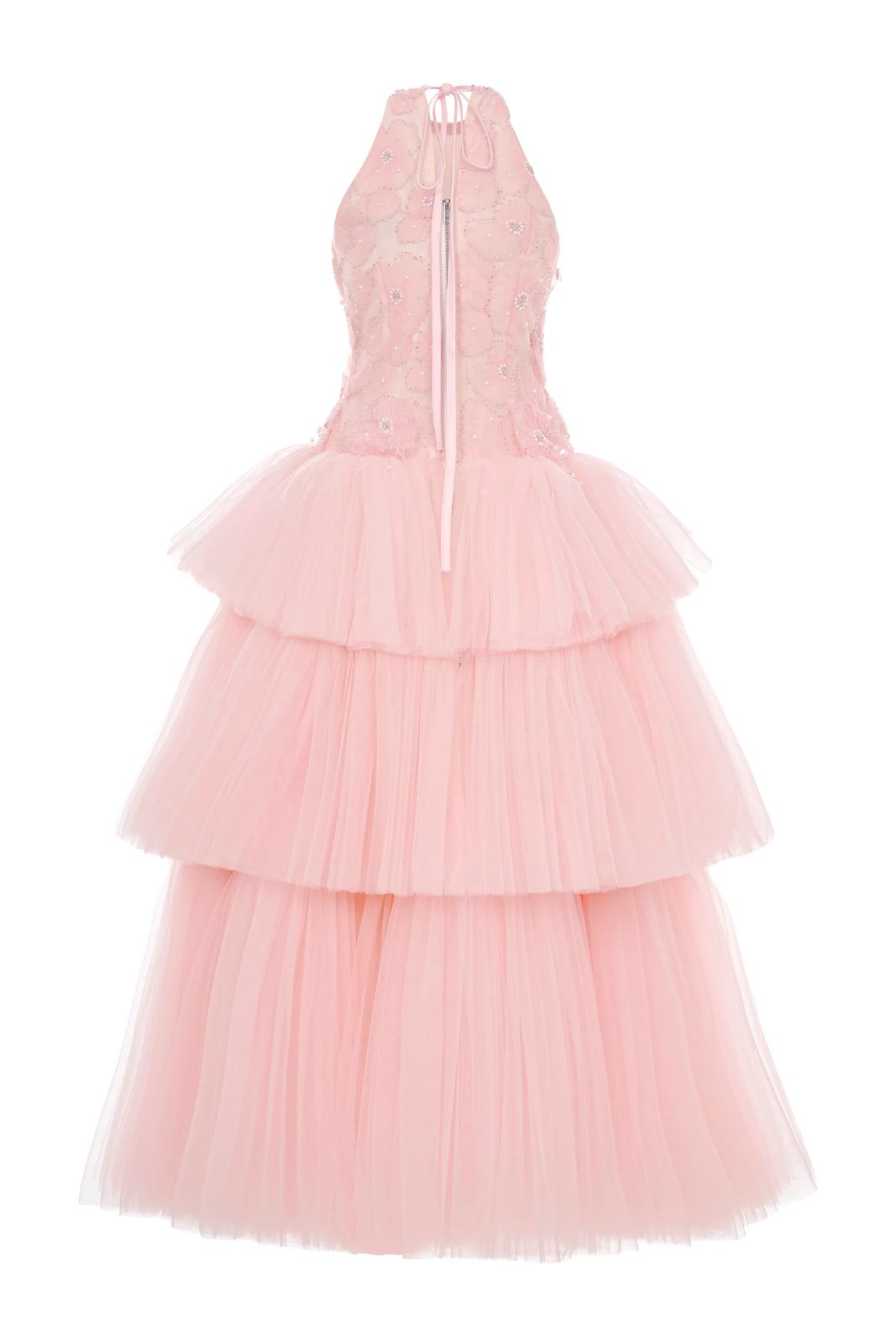 Penelope Tiered Tulle Midi Dress - MEAN BLVD