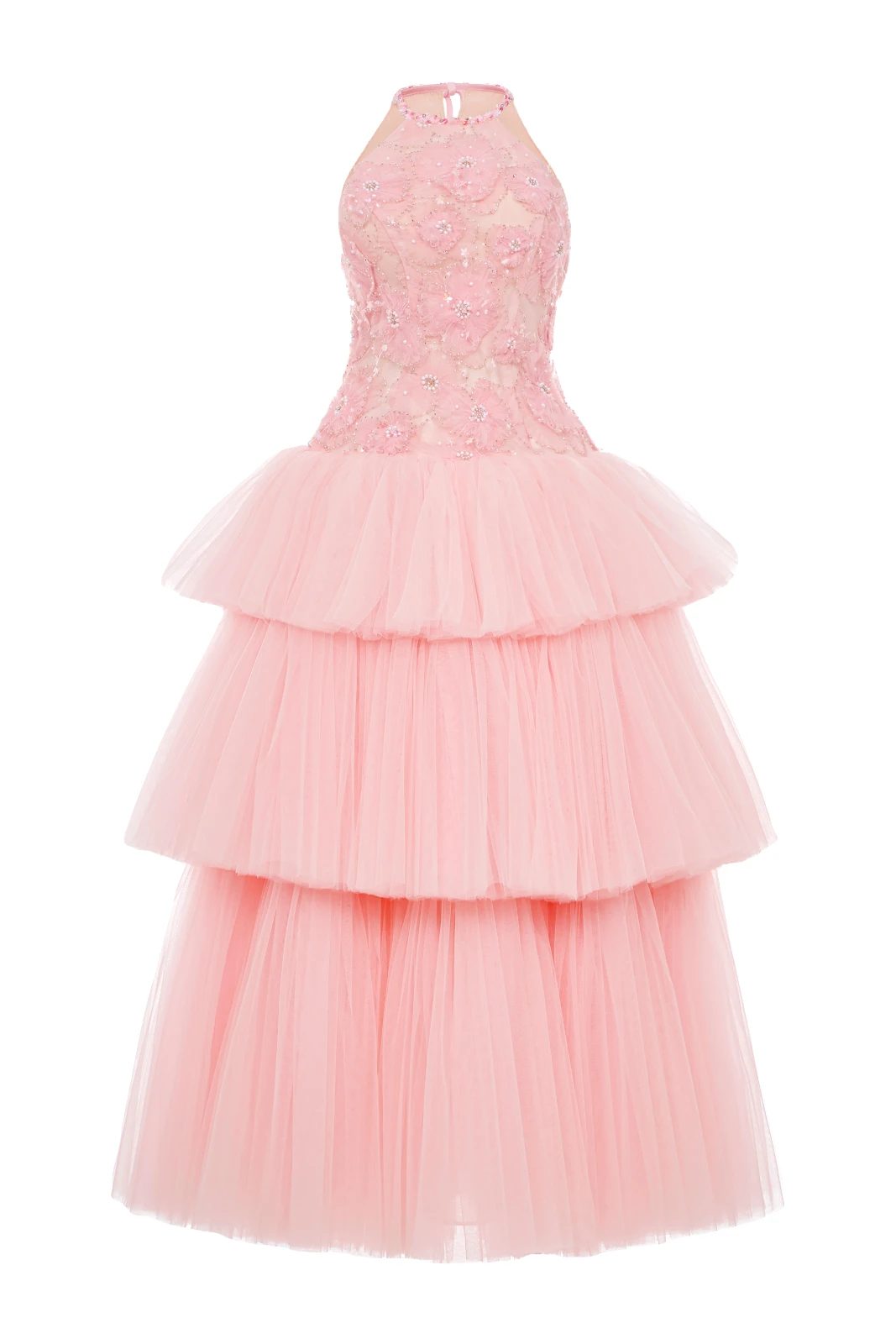 Penelope Tiered Tulle Midi Dress - MEAN BLVD