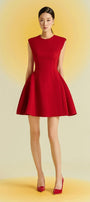 Peony Fit and Flare Round Neck Cotton Blend Mini Dress - MEAN BLVD