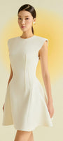 Peony Fit and Flare Round Neck Cotton Blend Mini Dress - MEAN BLVD