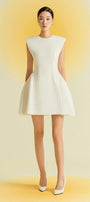 Peony Fit and Flare Round Neck Cotton Blend Mini Dress - MEAN BLVD