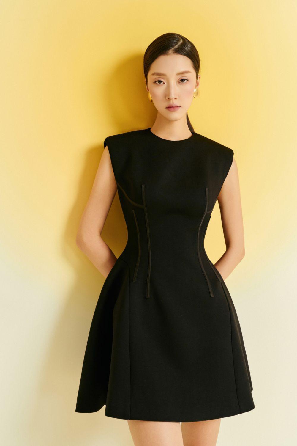 Peony Fit and Flare Round Neck Cotton Blend Mini Dress - MEAN BLVD
