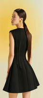 Peony Fit and Flare Round Neck Cotton Blend Mini Dress - MEAN BLVD