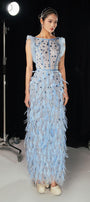 Peralta Sheath Feather Twill Floor Length Dress - MEAN BLVD
