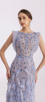 Peralta Sheath Feather Twill Floor Length Dress - MEAN BLVD