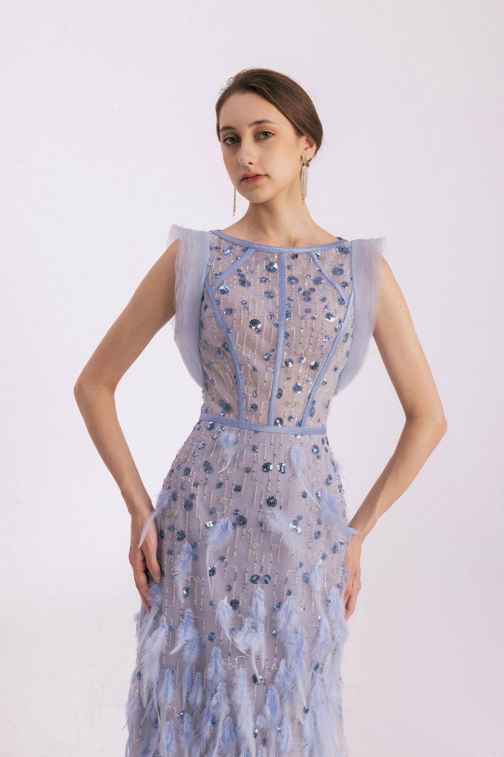 Peralta Sheath Feather Twill Floor Length Dress - MEAN BLVD