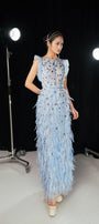 Peralta Sheath Feather Twill Floor Length Dress - MEAN BLVD