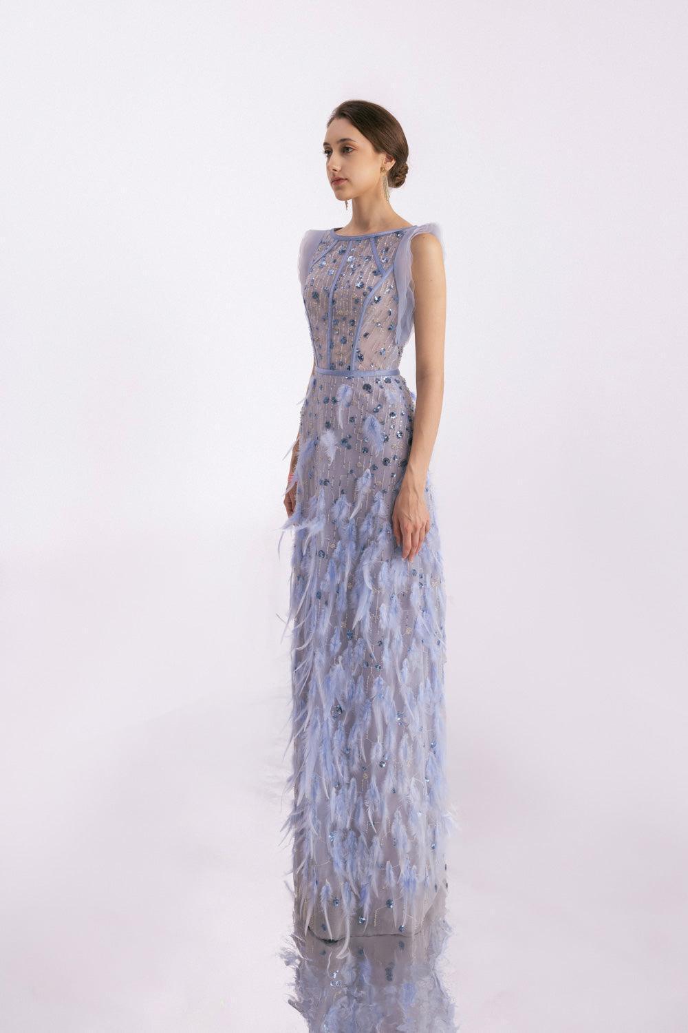 Peralta Sheath Feather Twill Floor Length Dress - MEAN BLVD