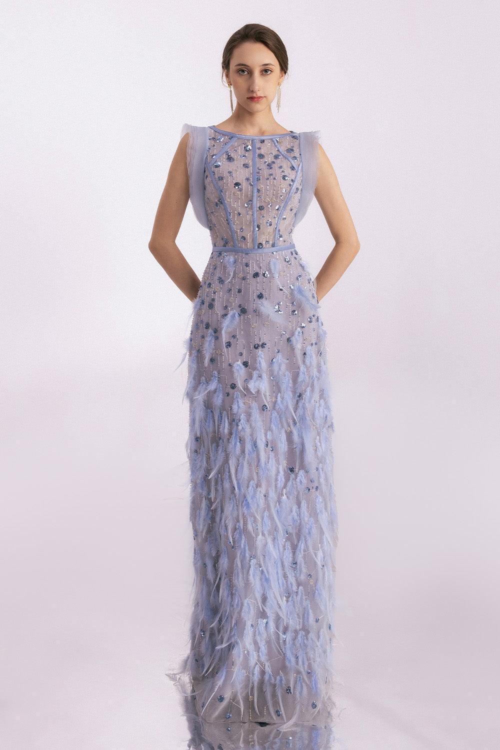 Peralta Sheath Feather Twill Floor Length Dress - MEAN BLVD
