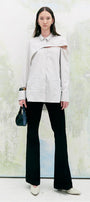 Periwinkle Straight Cut-Out Poplin Shirt - MEAN BLVD