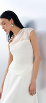 Perla Bodycon Asymmetric Neck Silk Shirt - MEAN BLVD