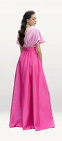 Perrine A-line V-Neck Silk Taffeta Floor Length Dress - MEAN BLVD