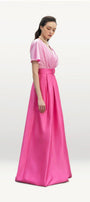 Perrine A-line V-Neck Silk Taffeta Floor Length Dress - MEAN BLVD