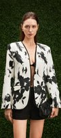 Persephone Straight Lapelless Khaki Blazer - MEAN BLVD
