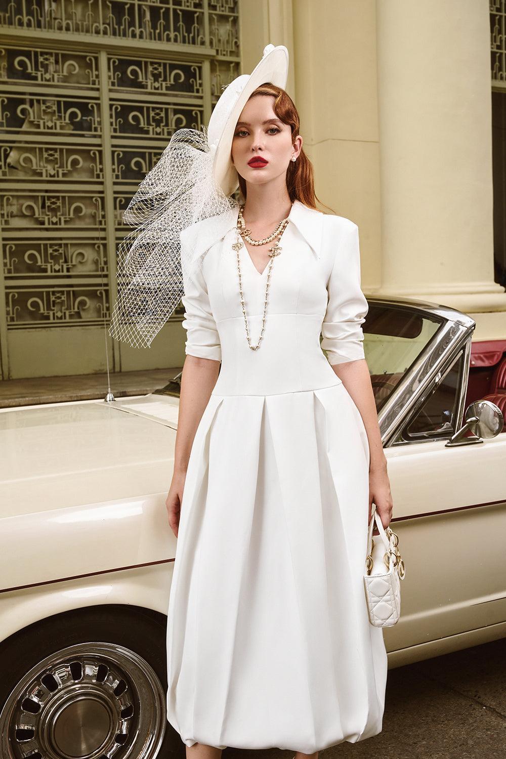 Peyton Cocoon Pleated Spandex Homespun Midi Dress - MEAN BLVD