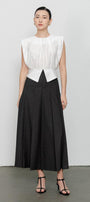 Peyton Gathered Round Neck Rayon Shirt - MEAN BLVD