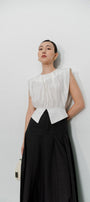 Peyton Gathered Round Neck Rayon Shirt - MEAN BLVD