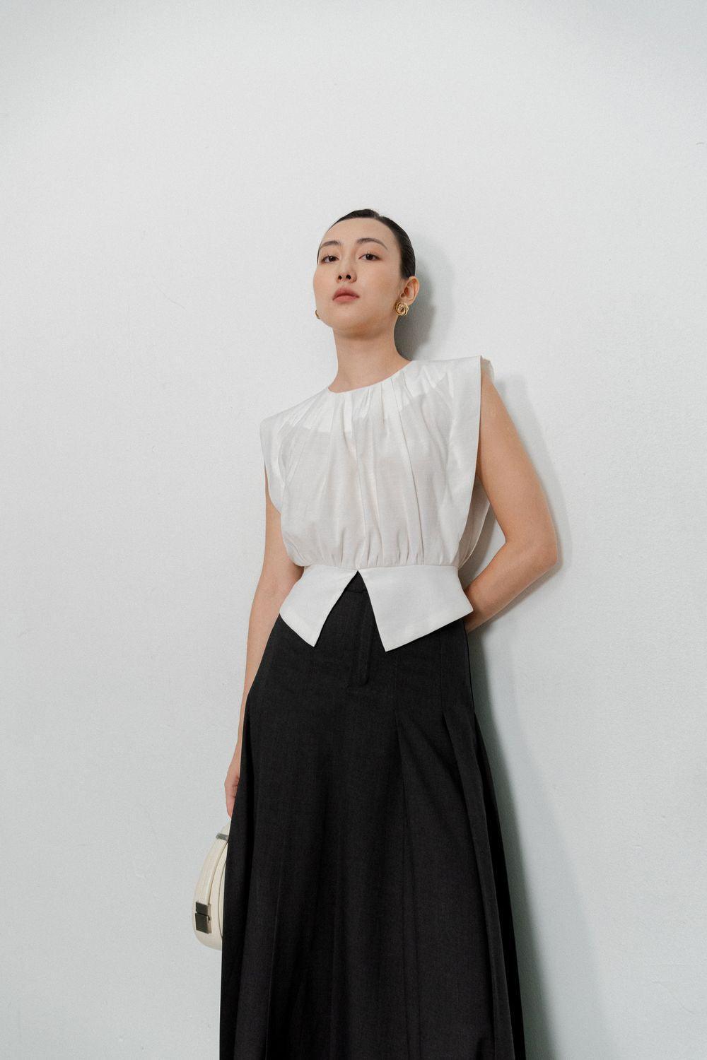 Peyton Gathered Round Neck Rayon Shirt - MEAN BLVD