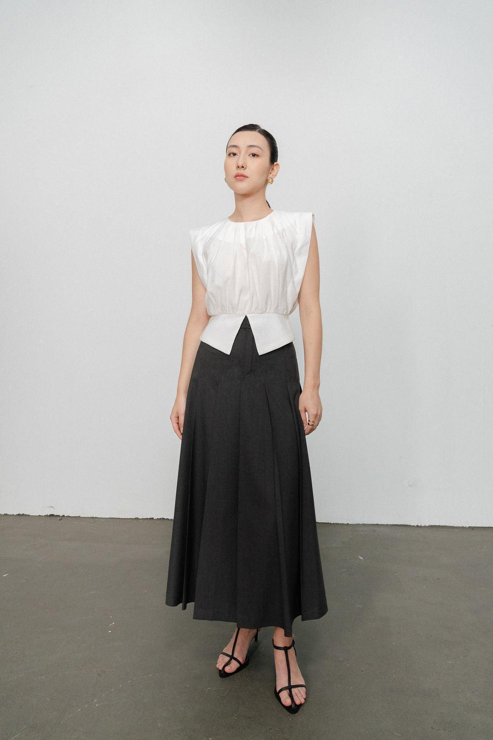 Peyton Gathered Round Neck Rayon Shirt - MEAN BLVD