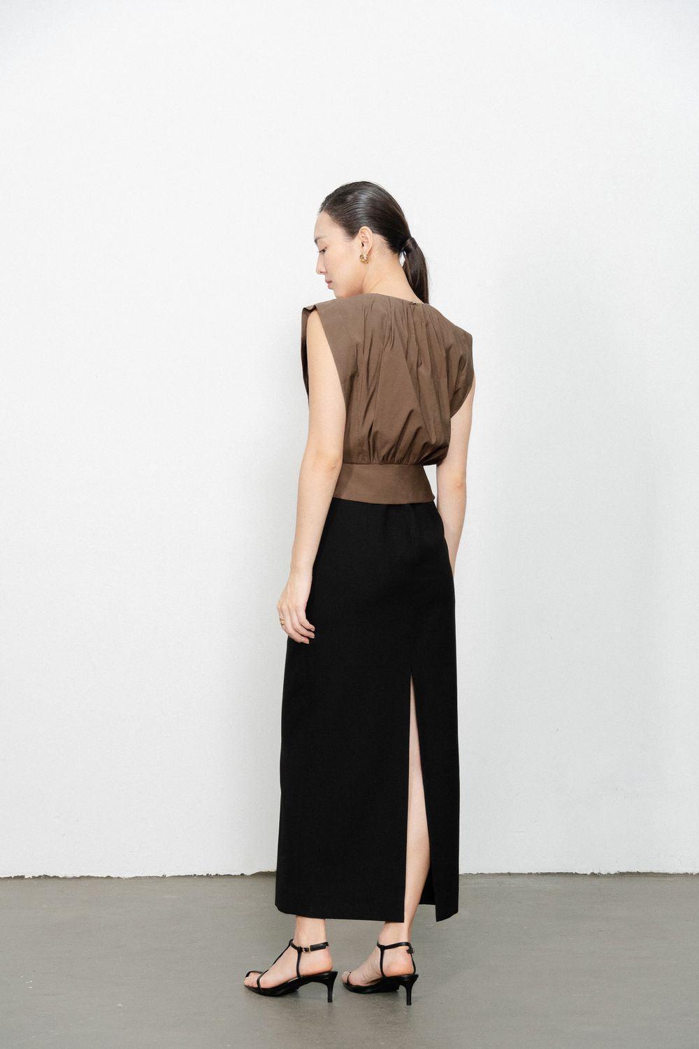 Peyton Gathered Round Neck Rayon Shirt - MEAN BLVD