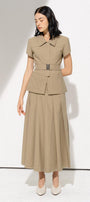 Peyton Pleated Front Zipper Wool Ankle Length Skirt - MEAN BLVD