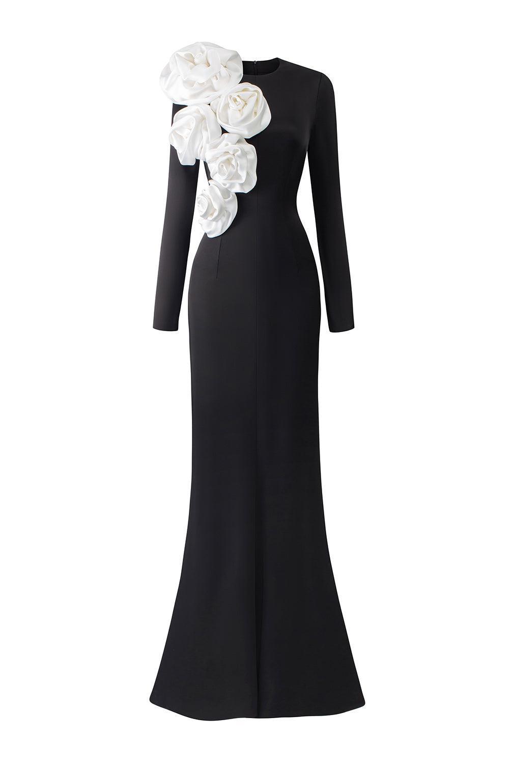 Phantasm Trumpet Long Sleeved Silk Floor Length Dress - MEAN BLVD