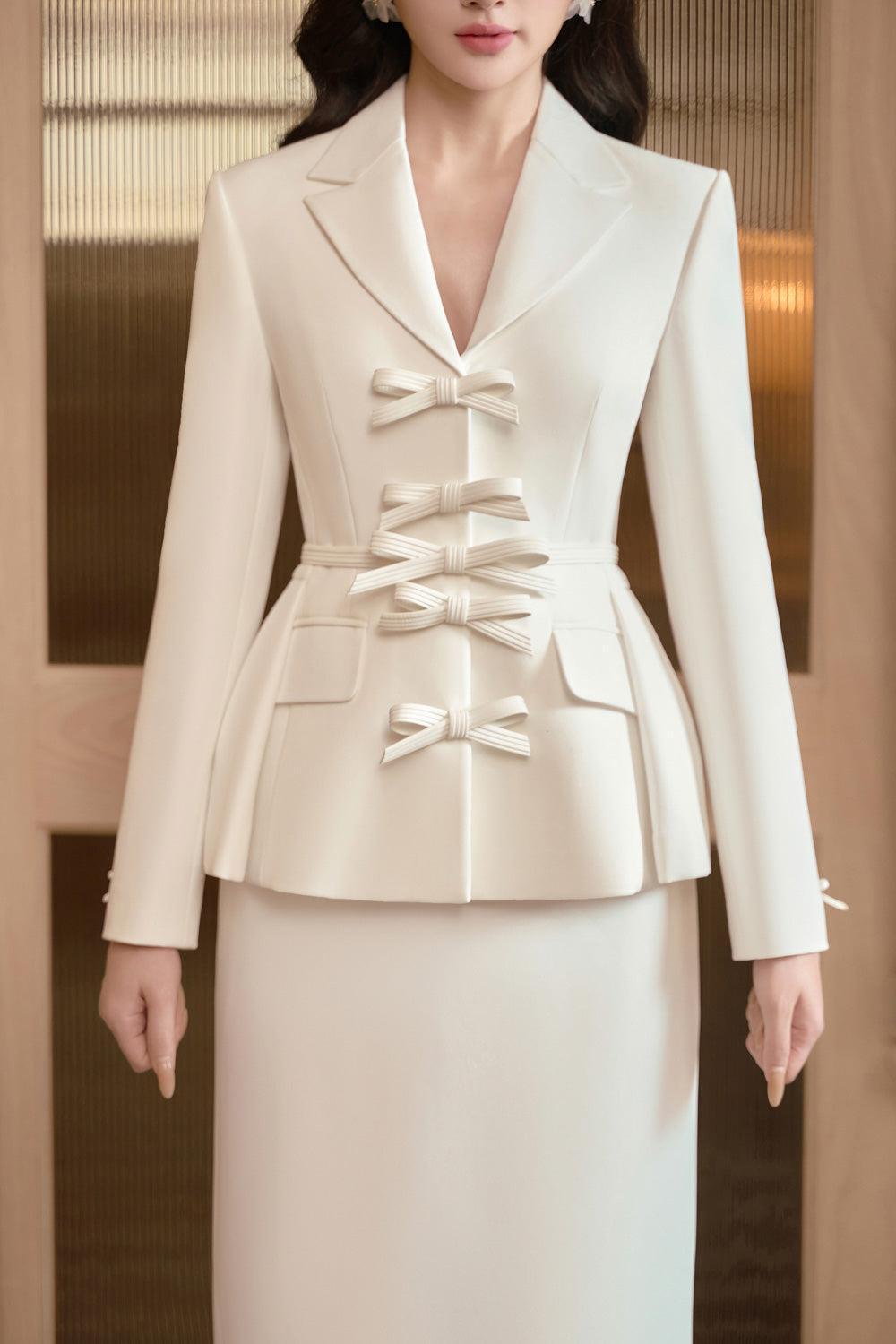 Phelan Peplum Long Sleeved Cotton Midi Set - MEAN BLVD