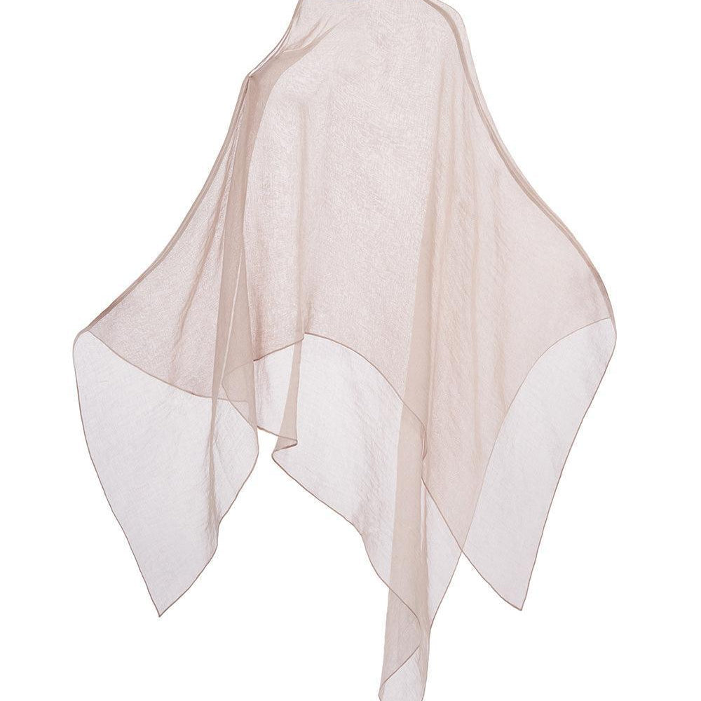 Phi Asymmetric Boat Neck Cotton Lawn Cape - MEAN BLVD