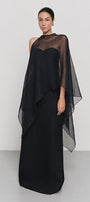Phi Asymmetric See-Through Cotton Lawn Cape - MEAN BLVD