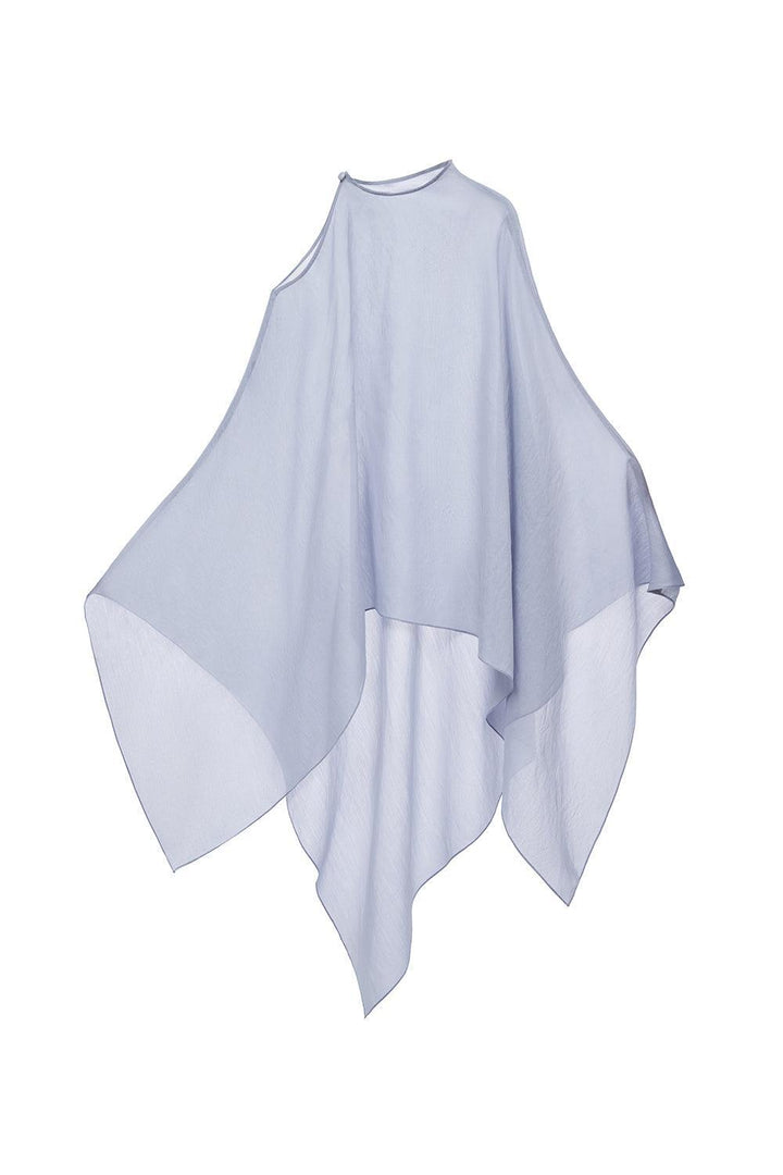 Phi Asymmetric See-Through Cotton Lawn Cape - MEAN BLVD