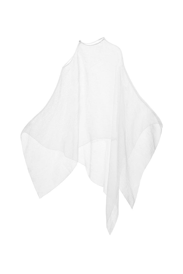 Phi Asymmetric See-Through Cotton Lawn Cape - MEAN BLVD